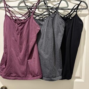 Women's Strappy Tops - Purple, Gray, and Black